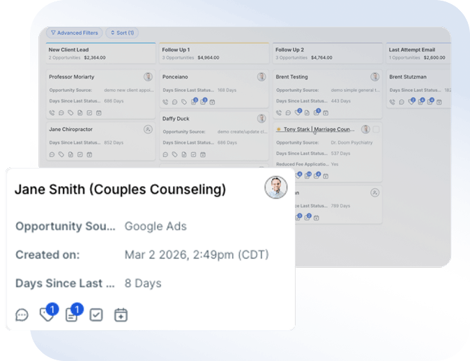 TheraSaaS product screenshot