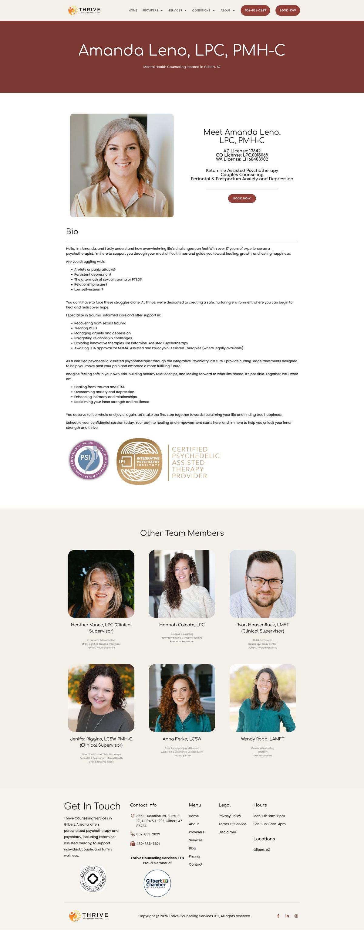 Previous Amanda Leno clinician page