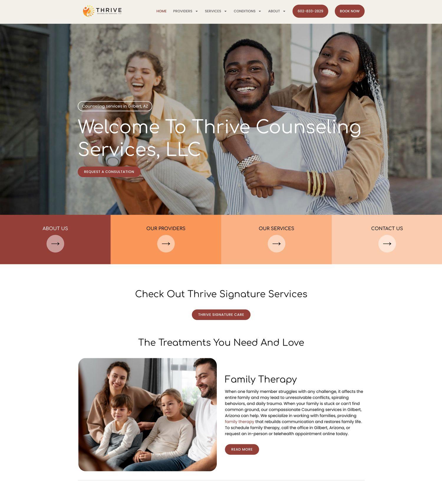 Previous Thrive Counseling homepage