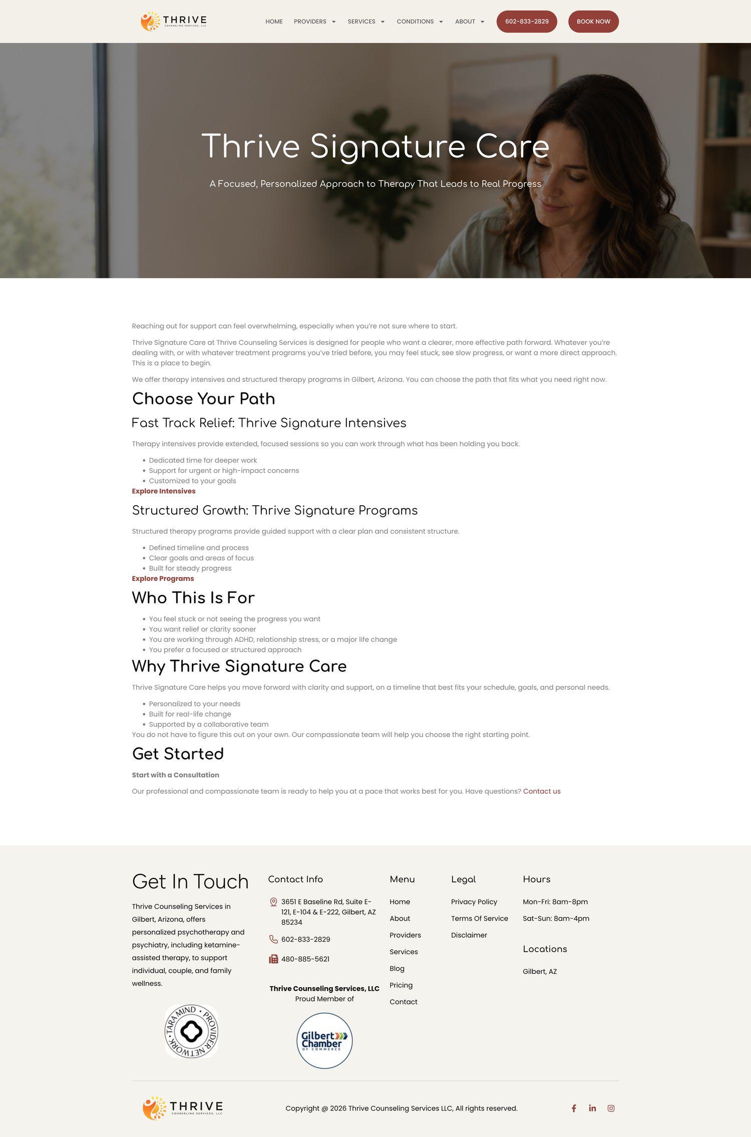 Previous Thrive Signature Care page